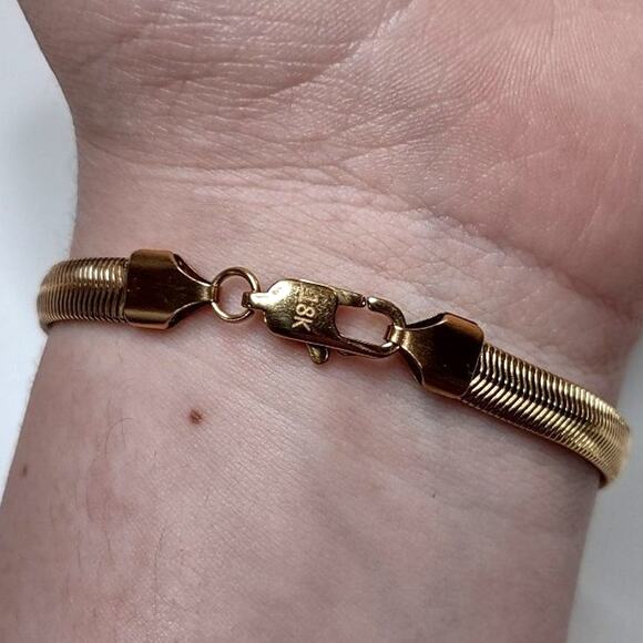 Genuine 18k Gold Plated Bracelet Snake Chain Christmas Birthday Gift Brand New!!